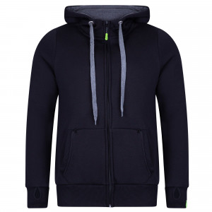 Plain Zip Front Hoodie -...