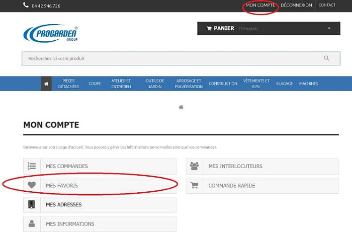 La liste d'envie sur Progarden